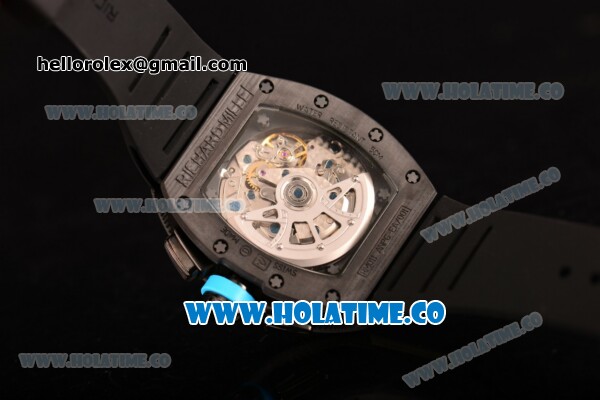 Richard Mille RM 011 Felipe Massa Flyback Chronograph Swiss Valjoux 7750 Automatic Carbon Fiber Case with Skeleton Dial and White Markers - 1:1 Original - Click Image to Close